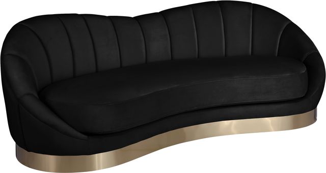 Meridian Furniture Shelly Black Velvet Sofa-1