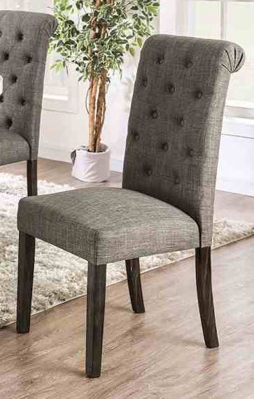Furniture of America® Elfredo 5-Piece Antique Black/Gray/White Round Dining Table Set-2