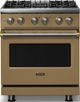 Viking® 5 Series 30" Golden Hour Pro Style Dual Fuel (NG) Range with Brushed Brass Trim-0