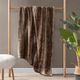 Olliix by Madison Park Zuri Tan 60x70" Polyester Faux Tip Dyed Brushed Long Fur Throw-1