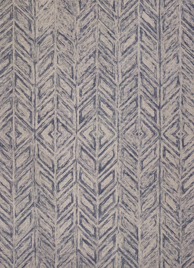 KAS Rugs Gramercy Blue Hither Herringbone 5'x7' Rug-0