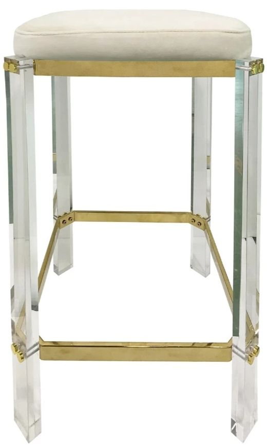 Harp & Finial® Helen Brass/Clear Bar Stool-0
