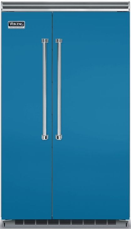 Viking® 5 Series 48 in. 29.1 Cu. Ft. Alluvial Blue Built In Side-by-Side Refrigerator-0