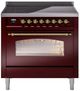 Ilve® Nostalgie II Series 36" Burgundy Pro Style Induction Range-0