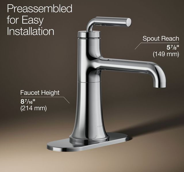 KOHLER® Tone™ Polished Chrome 1.2 GPM Single-Handle Bathroom Sink Faucet-2