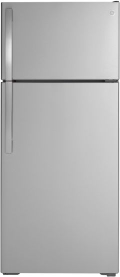 GE® 28 in. 17.5 Cu. Ft. Stainless Steel Top Freezer Refrigerator