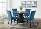 Elements International Bellini 5-Piece Grey/Navy Round Dining Set-2