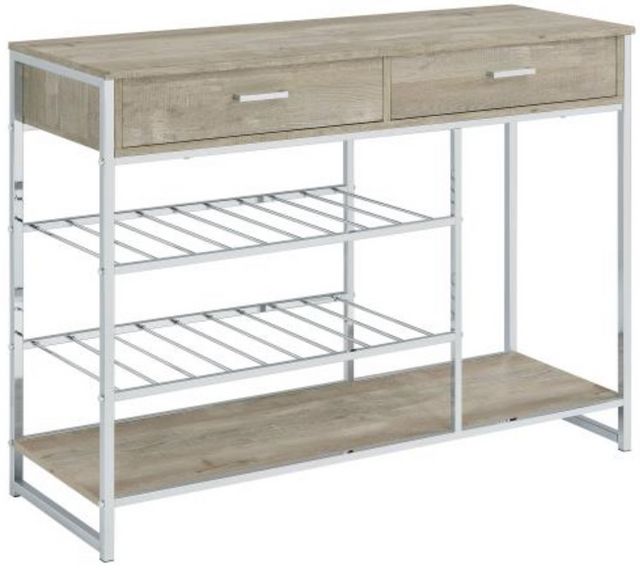 Coaster® Melrose Chrome/Gray Wine Cabinet