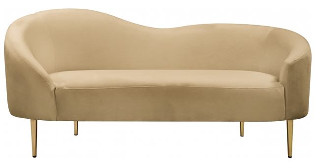 Meridian Furniture Ritz Camel Velvet Loveseat-1