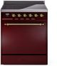 Ilve® Nostalgie II Series 30" Burgundy Pro Style Induction Range-0