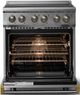 Viking® 5 Series 30" Stainless Steel Pro Style Electric Range with Brushed Brass Trim-1