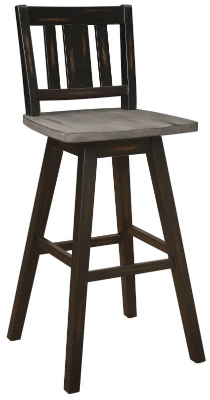 Homelegance® Amsonia Black/Distressed Gray Pub Height Chair-0