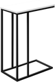 Monarch Specialties Inc. White 25"H Accent Table with Black Metal Base-0