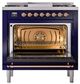 Ilve® Nostalgie II Noblesse 36'' Midnight Blue Pro Style Dual Fuel Range with Copper Trim-1