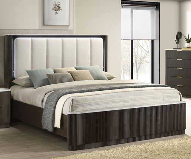 Furniture of America® Lantrisant Dark Walnut Queen Panel Bed-2
