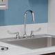 Elkay Chrome 8" Centerset Concealed Deck Faucet with 5" Gooseneck Spout and 4" Wristblade Handles-1