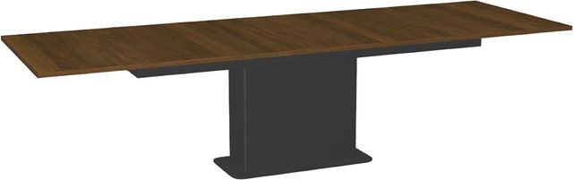 Amisco Customizable Lucarelli 120" Rectangular Extendable Table with 1" Walnut Veneer Top and 1 Leaf-1