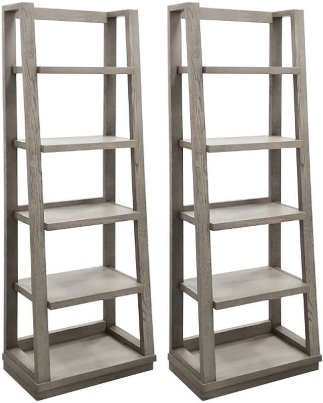 Parker House® Pure Modern 2-Piece Moonstone Angled Etagere Bookcase Piers-0