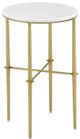 Currey & Company Kira White Accent Table with Brass Base-0
