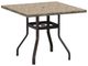 Homecrest™ Outdoor Living Customizable Slate Aluminum/Stone Square Outdoor Balcony Table with Hole-0