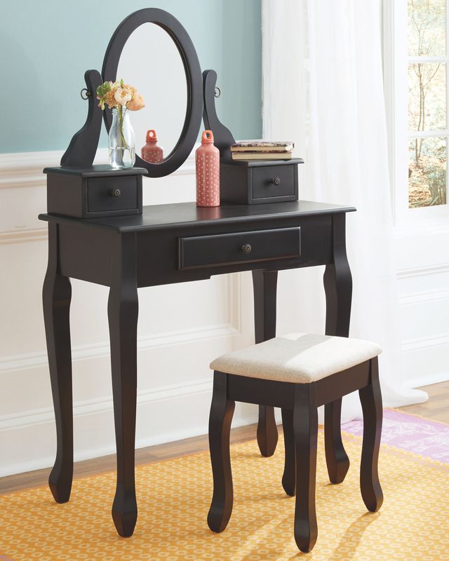 Signature Design by Ashley® Huey Vineyard Black Vanity Set-2
