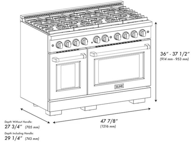 ZLINE 48" Stainless Steel Pro Style Gas Range-2