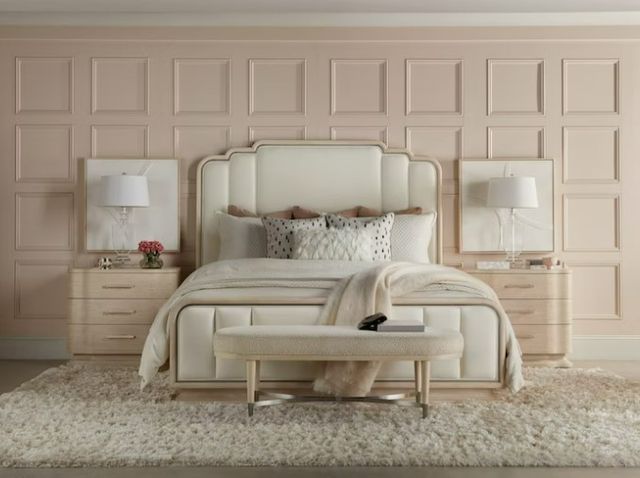 Hooker® Furniture Nouveau Chic Polished Pearl/Sandstone King Upholstered Panel Bed-1