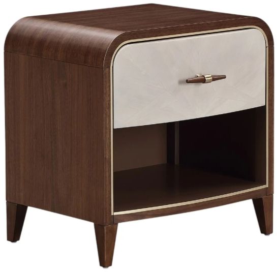 Michael Amini® Houston Walnut 1-Drawer Nightstand-0