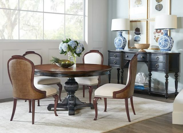 Hooker® Furniture Charleston Maraschino Cherry Round Pedestal Dining Table with Black Cherry Base-1