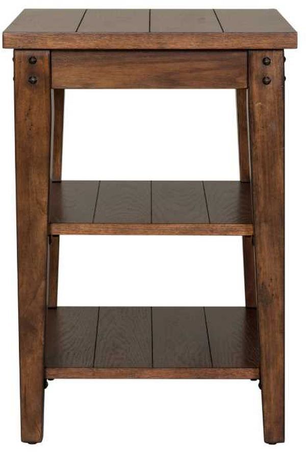 Liberty Furniture Lake House Rustic Brown Oak Tiered Table-2