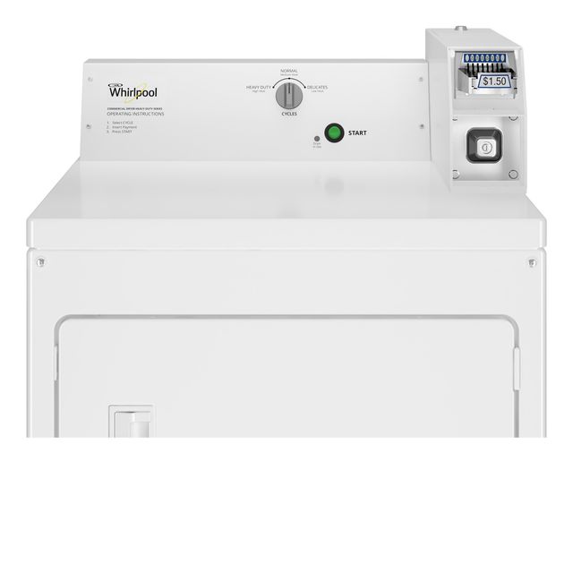 Whirlpool Commercial 7.4 Cu. Ft. Coin-Ready Gas Dryer - White-1