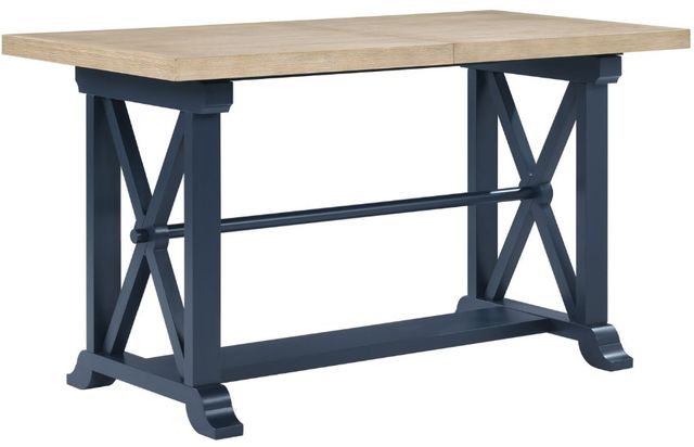 Steve Silver Co. Darcy Natural Counter Height Dining Table with Midnight Blue Base-2