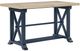 Steve Silver Co. Darcy Natural Counter Height Dining Table with Midnight Blue Base-2