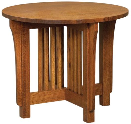 Fusion Designs Customizable Bungalow Mission 30" Round End Table-0