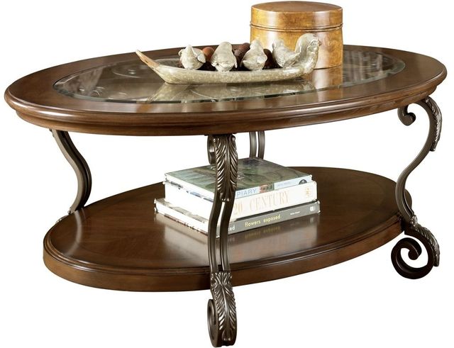 Signature Design by Ashley® Nestor 2-Piece Medium Brown Living Room Tables Set-2