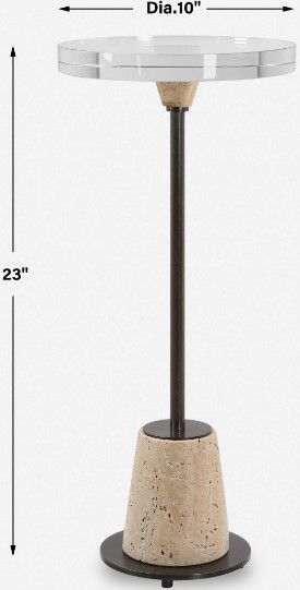 Uttermost® Arthur Clear Drink Table with Bronze Base-2