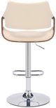 Armen Living Aspen Chrome/Cream Adjustable Swivel Bar Stool-3