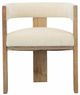 Dovetail Furniture Nadia Cream/Natural Dining Arm Chair-2