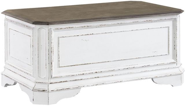 Liberty Furniture Magnolia Manor Antique White/Weathered Bark Storage Trunk-0