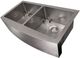ZLINE Niseko 36" Satin Stainless Steel Farmhouse Apron Mount Double Bowl Kitchen Sink with Bottom Grid-2