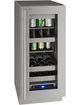 U-Line 5 Class Collection 15” 2.9 Cu. Ft. Stainless Steel Beverage Center with Right Hinge Glass Door-0