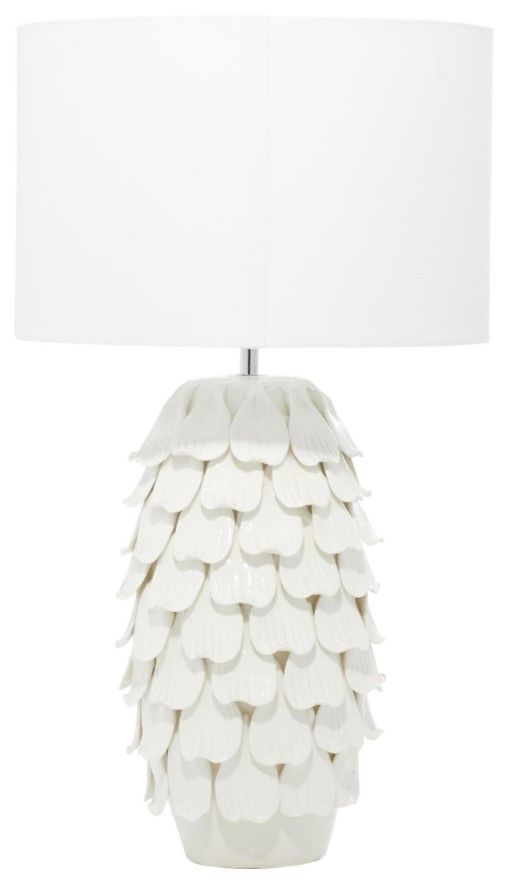 Deco Marche White Ceramic Layered Table Lamp-0