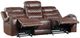Homelegance® Putnam Brown Manual Double Reclining Sofa with Center Drop-Down Cup Holders-3