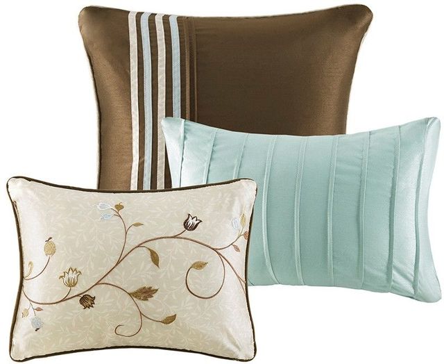 Olliix by Madison Park Serene 7 Piece Blue Queen Embroidered Comforter Set-4