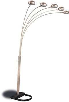 Coaster® Kayd Chrome/Black 5-Light Floor Lamp with Curvy Dome Shades