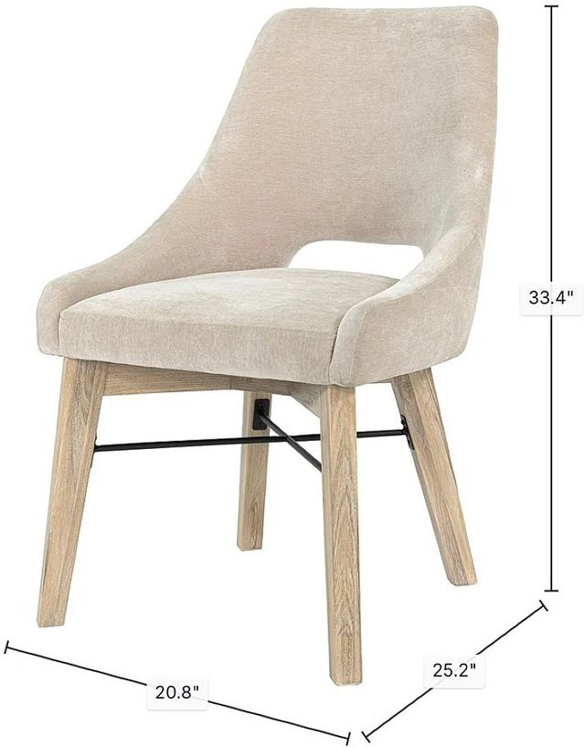 LH Home Gia Light Driftwood/Sand Curved Dining Chair-2