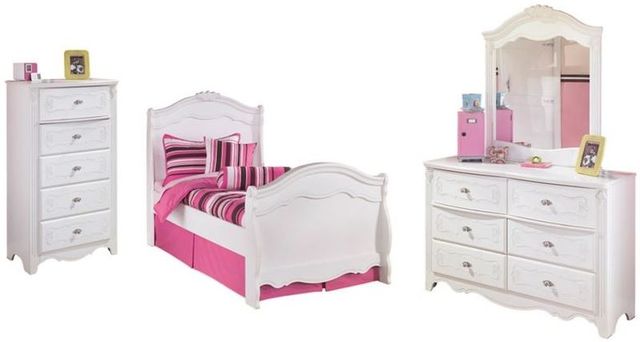 Signature Design by Ashley® Exquisite 4-Piece White Full Sleigh Bed Set-0