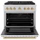 ZLINE Autograph Edition 36" Stainless Steel Pro Style Gas Range with White Matte Door and Polished Gold Accents-1