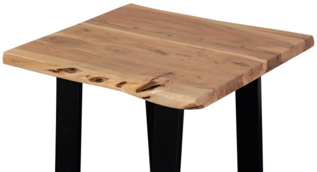 Porter International Designs Manzanita Natural End Table with Black Metal Base -3