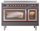 Ilve® Nostalgie II Noblesse 48'' Graphite Matte Pro Style Induction Range with Copper Trim-1